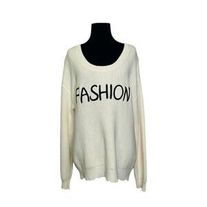 Unwine creamy white cotton FASHION long sleeves sweater size M